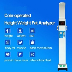 Coin Operated Height Weight BMI Body Fat Analyzer Medical Scale HS-20BF